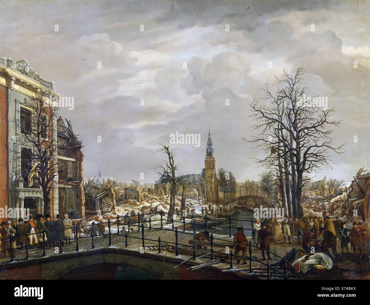 The Rapenburg in Leiden - by Carel Lodewijk Hansen, 1807 Stock Photo