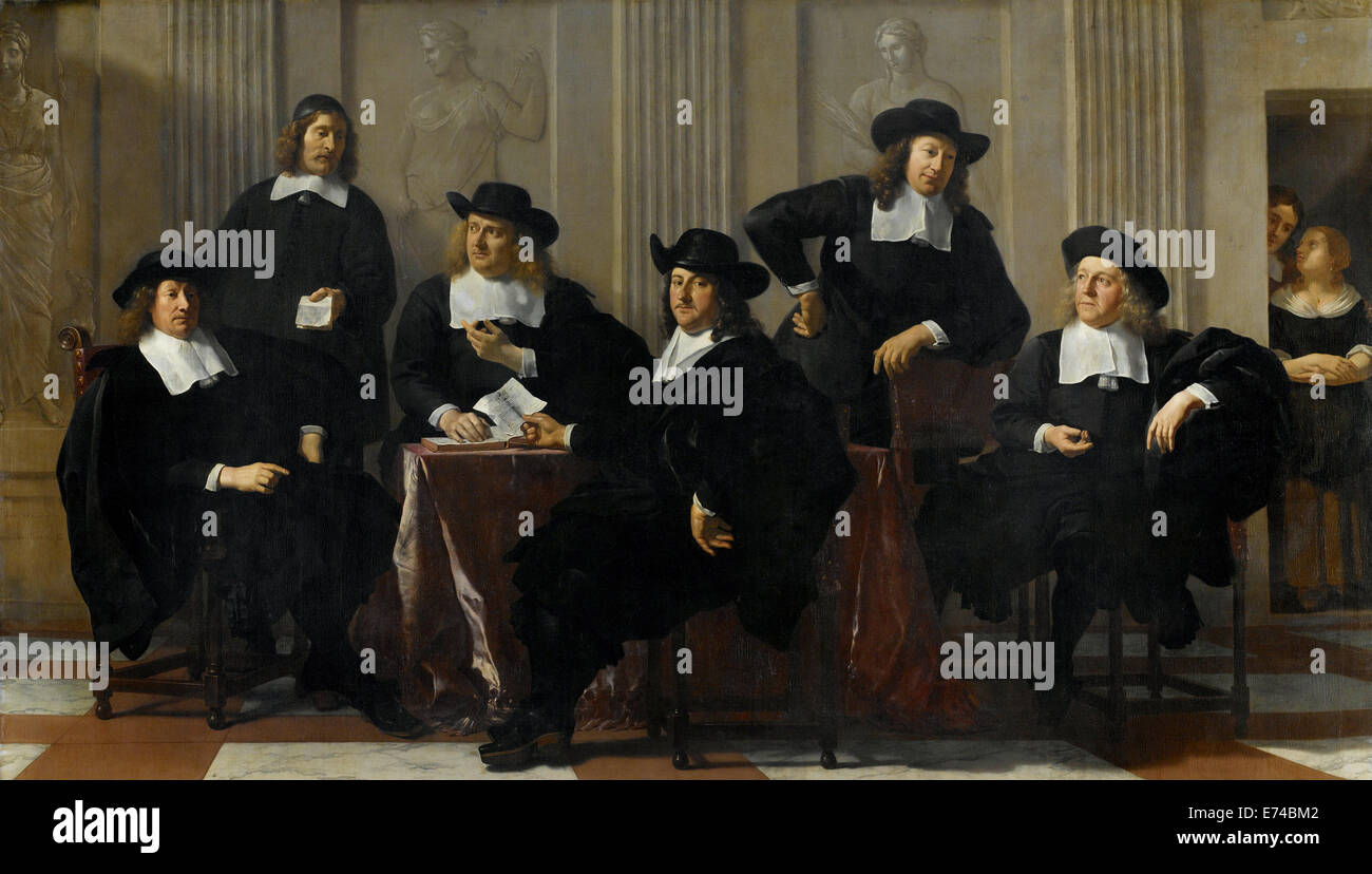 The Regents of the Spinhuis and Nieuwe Werkhuis, Amsterdam - by Karel Dujardin, 1669 Stock Photo