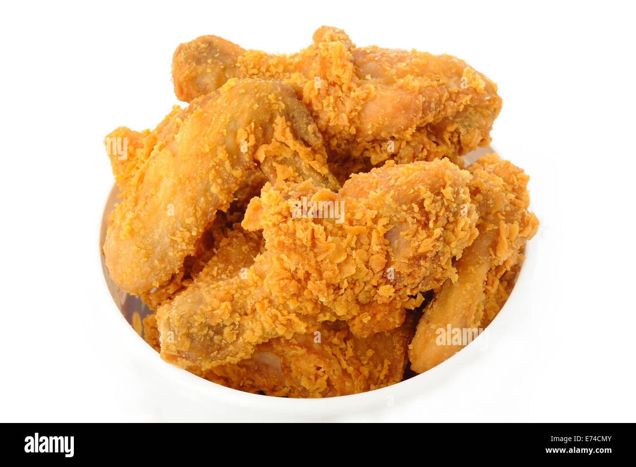fried chicken in white bucket box Stock Photo