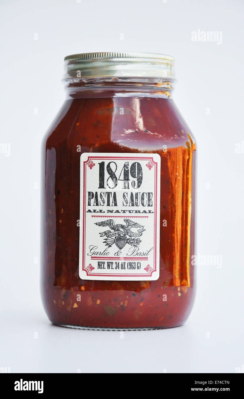Tomato sauce in jar Stock Photo Alamy