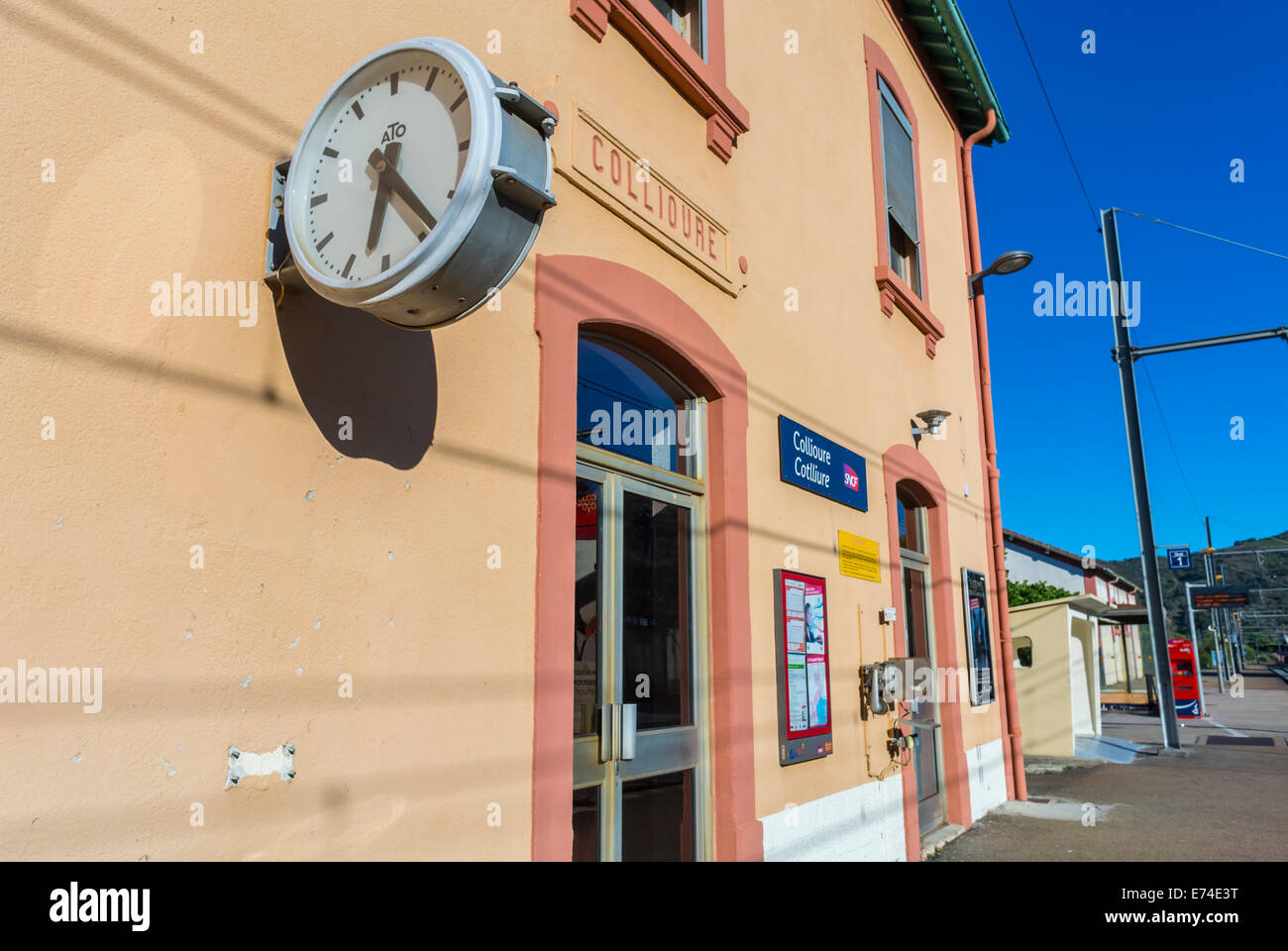 Collioure, France, French Train Station, in Seaside Village near