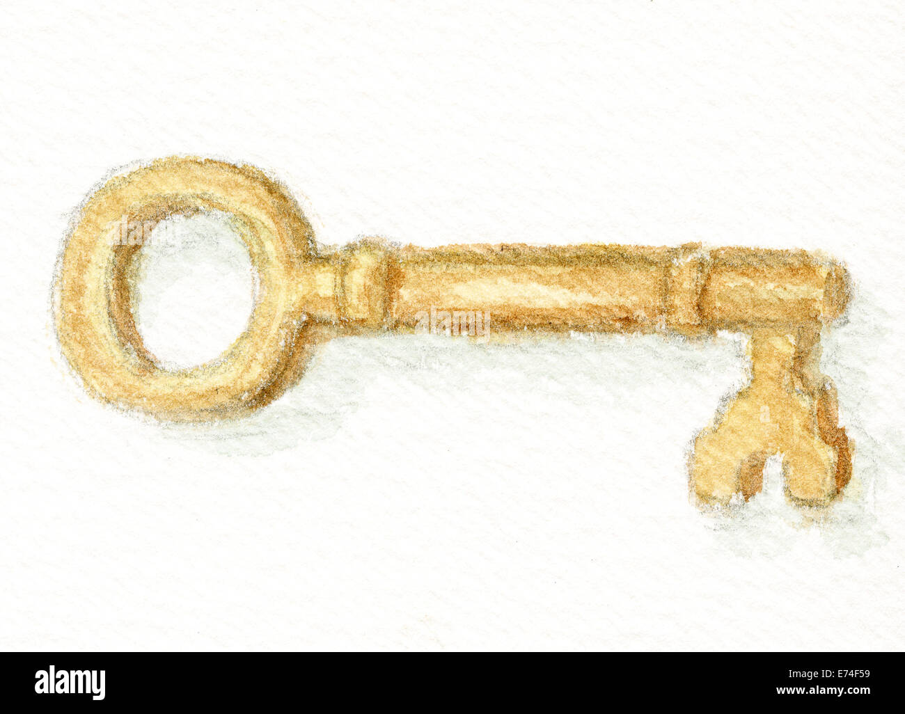 Watercolor painting of key Stock Photo Alamy