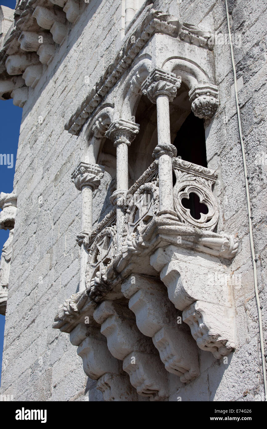 Belem Tower balcony in Lisbon, Portugal. Stock Photo