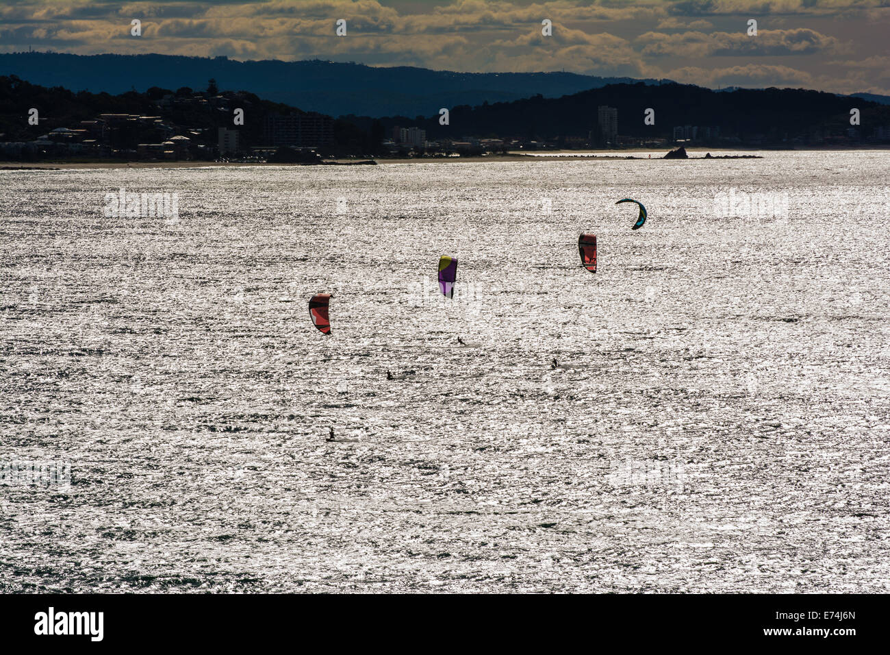 Kitesurfing, Kirra, Queensland, Australia Stock Photo