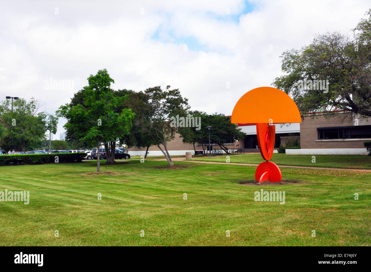 Modern art sculpture on campus at University of Houston, Texas Stock