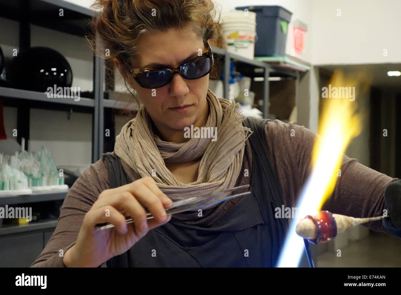 urban glass blowing facility in Brooklyn NY Stock Photo Alamy