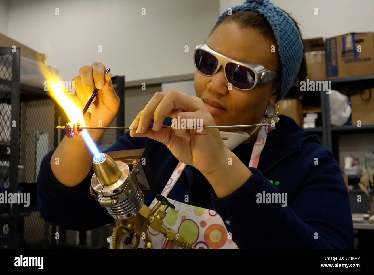 urban glass blowing facility in Brooklyn NY Stock Photo Alamy