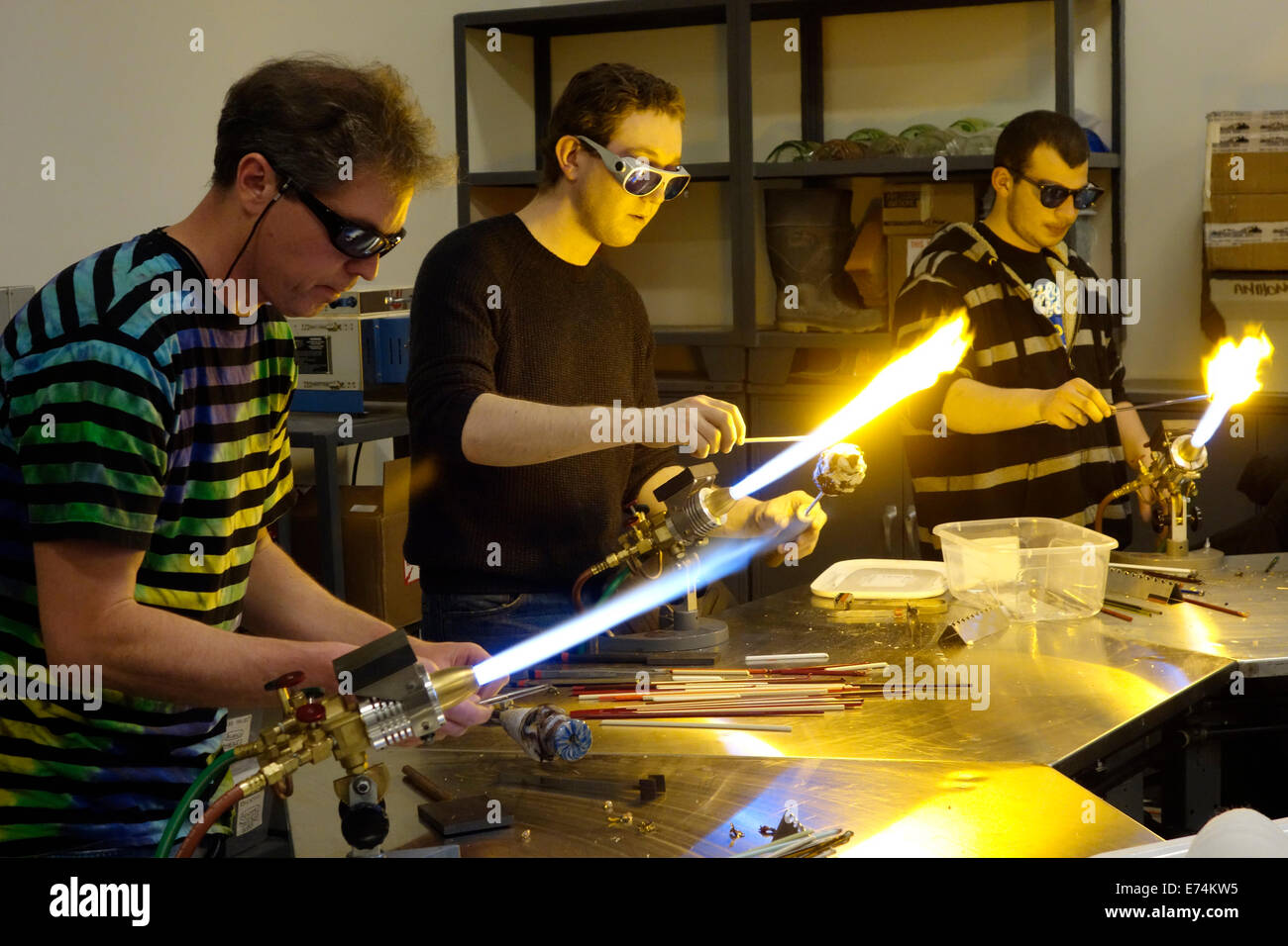 urban glass blowing facility in Brooklyn NY Stock Photo Alamy