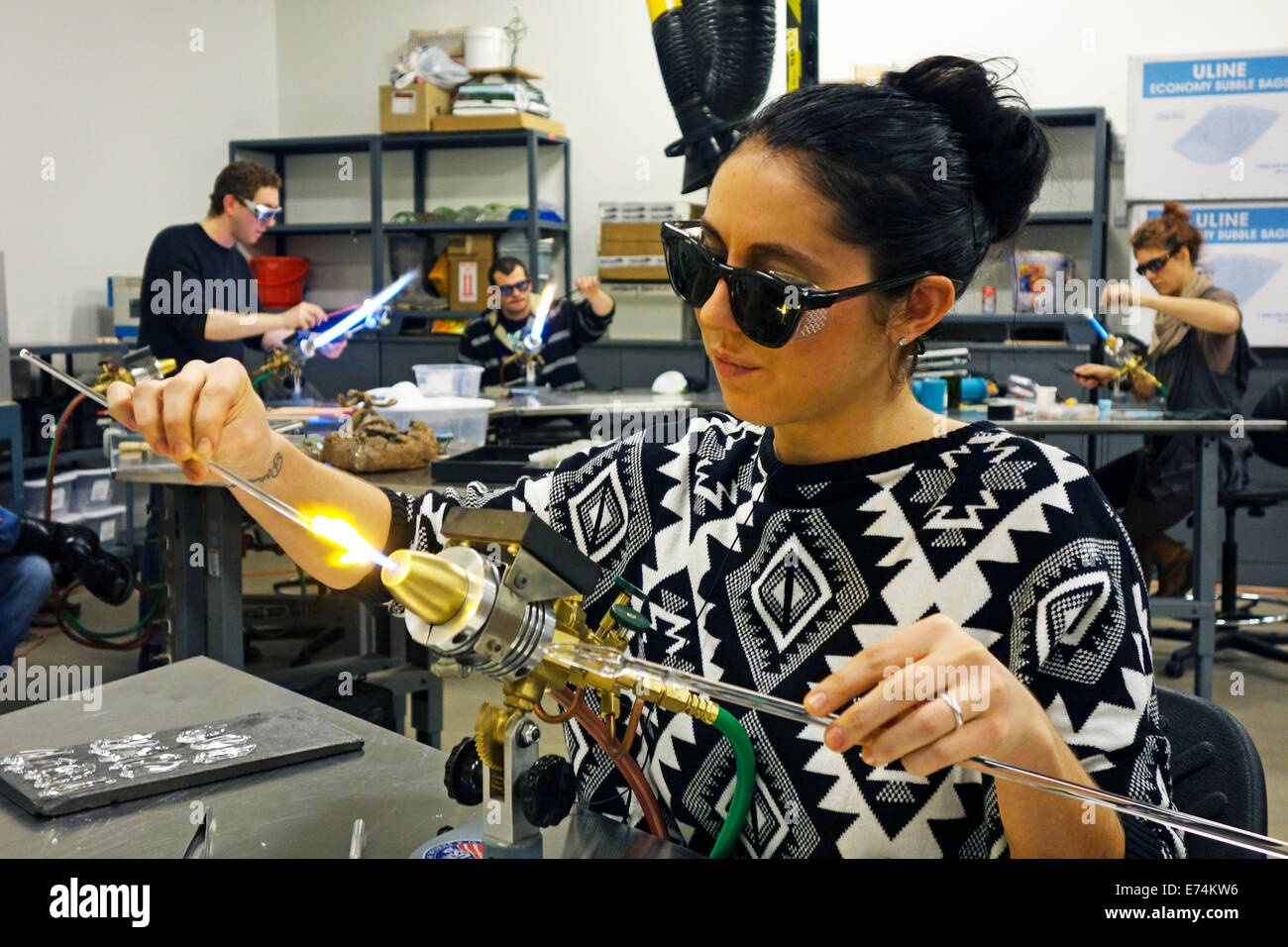 urban glass blowing facility in Brooklyn NY Stock Photo Alamy