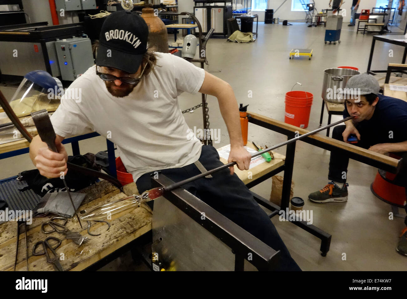 urban glass blowing facility in Brooklyn NY Stock Photo Alamy