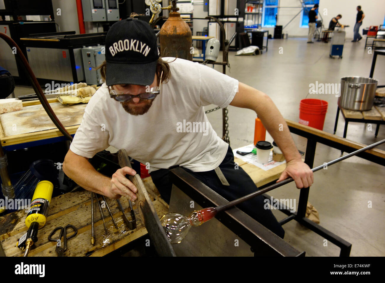 urban glass blowing facility in Brooklyn NY Stock Photo Alamy