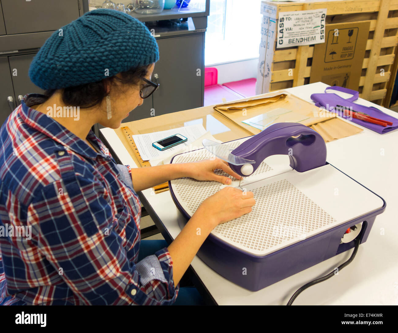 urban glass blowing facility in Brooklyn NY Stock Photo Alamy