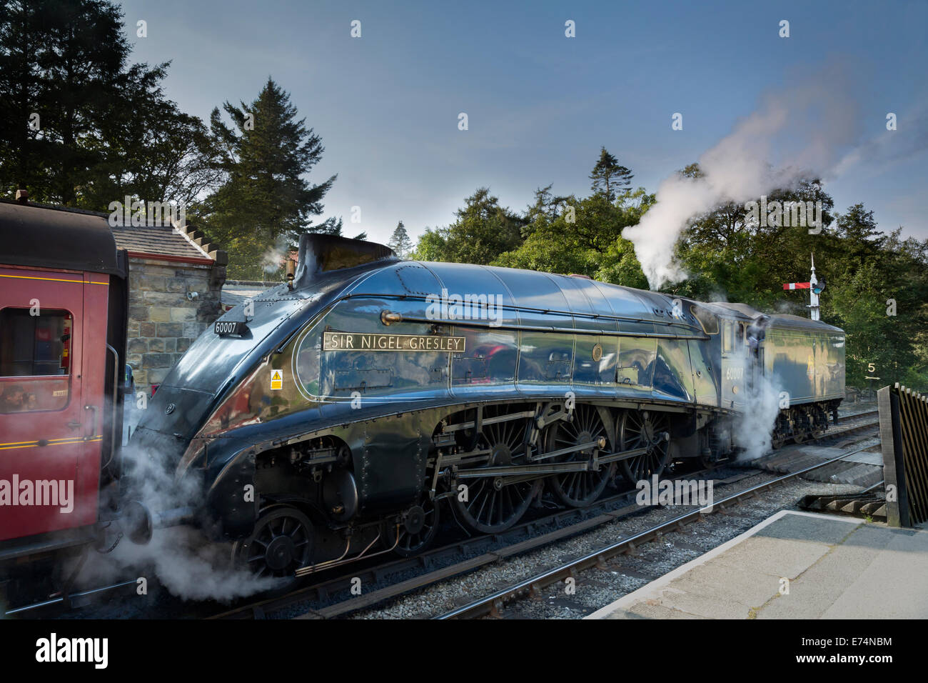 The North Yorkshire Moors Steam Railway line Stock Photo