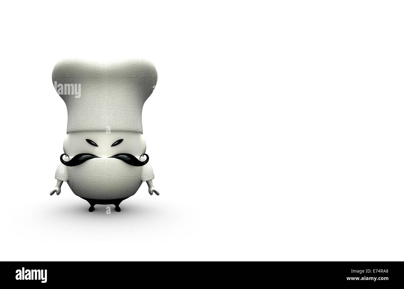 little 3d cartoon cook chef on a white background Stock Photo - Alamy
