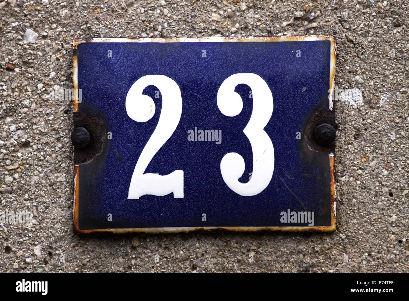 House numbers in different styles and colors (concept for real estate