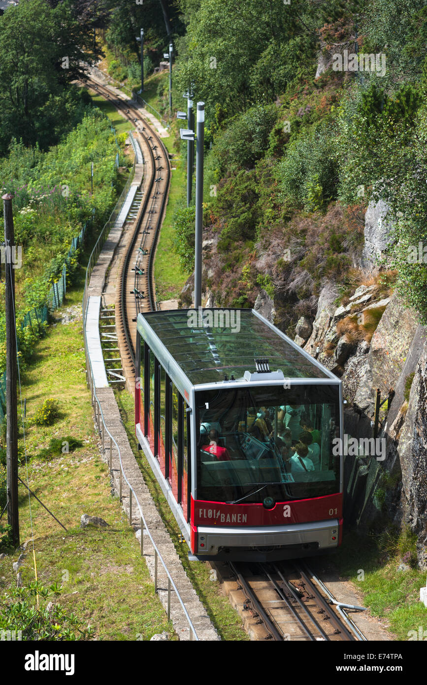 Bergen funicular railway, Norway. Stock Photo