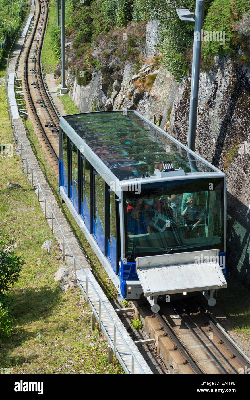 Bergen funicular railway, Norway. Stock Photo