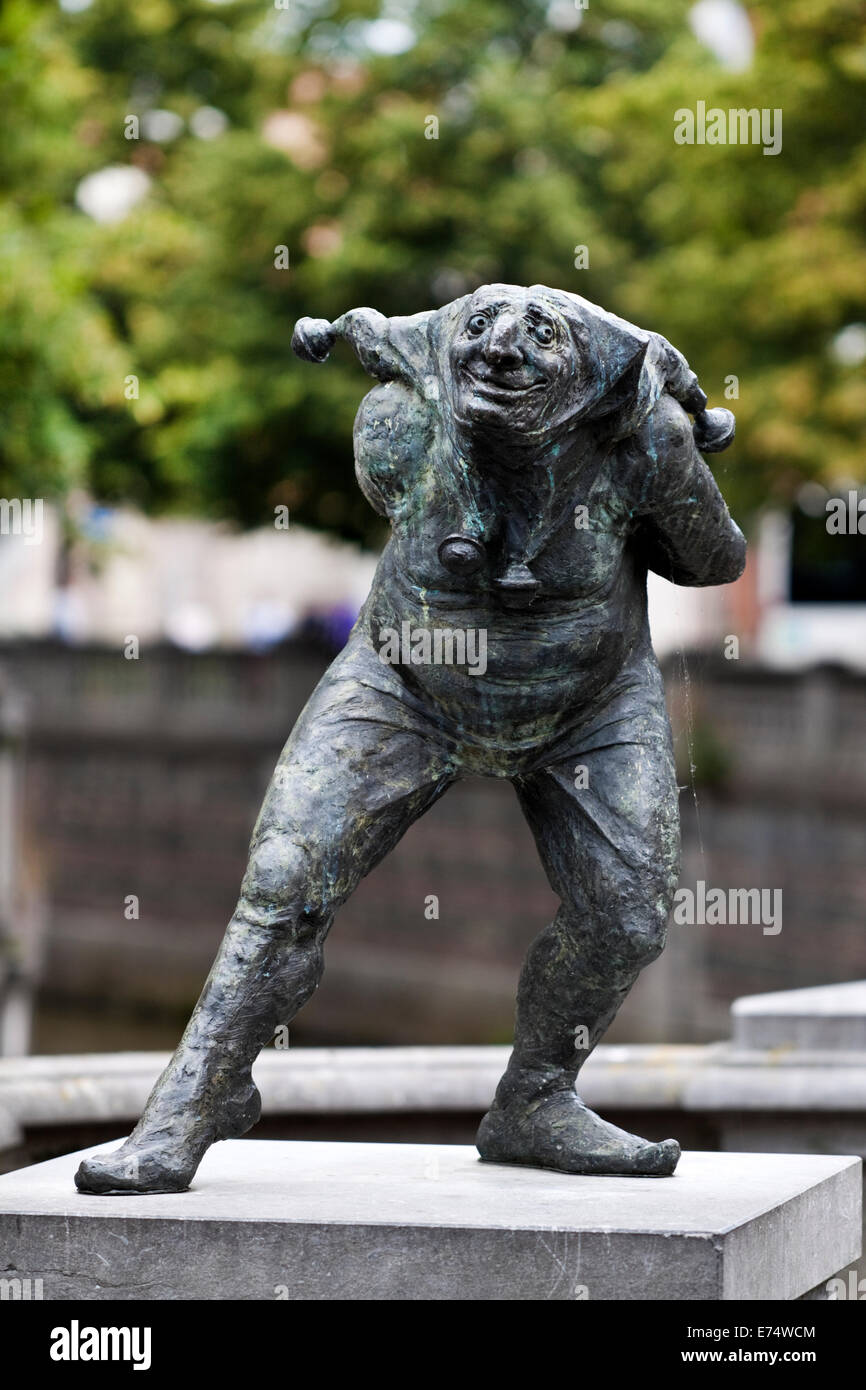 'Paep Thoon' (1430-1487) bronze statue in Leuven, Belgium by Peter Vanbekbergen (born 1962). Stock Photo