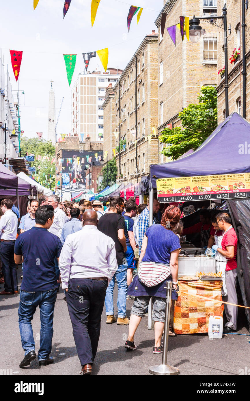 Whitecross street food market - London Stock Photo