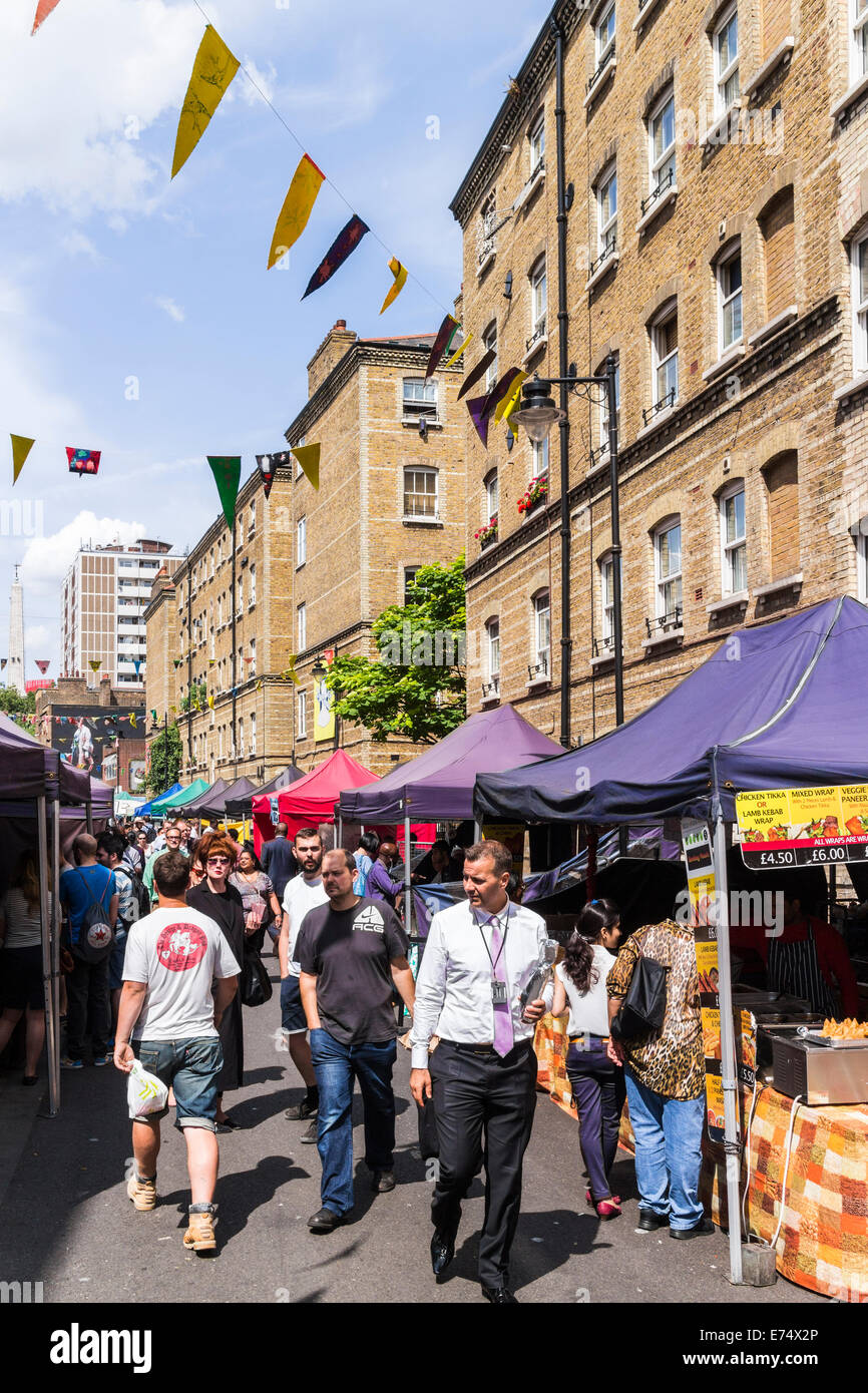 Whitecross street food market - London Stock Photo