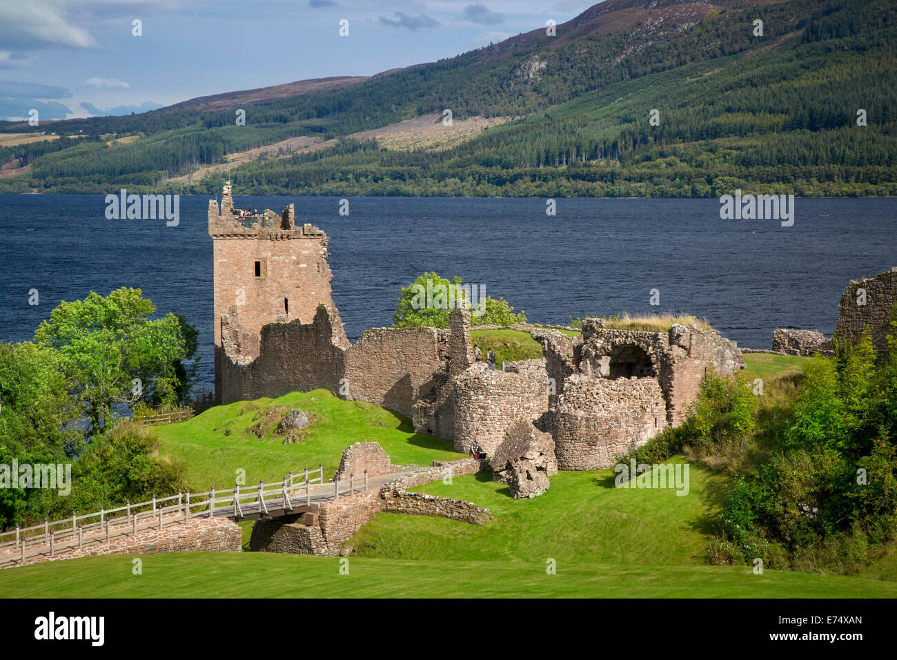 Ruins of Urquhart Castle along the shores of Loch Ness, Highlands, Scotland Stock Photo