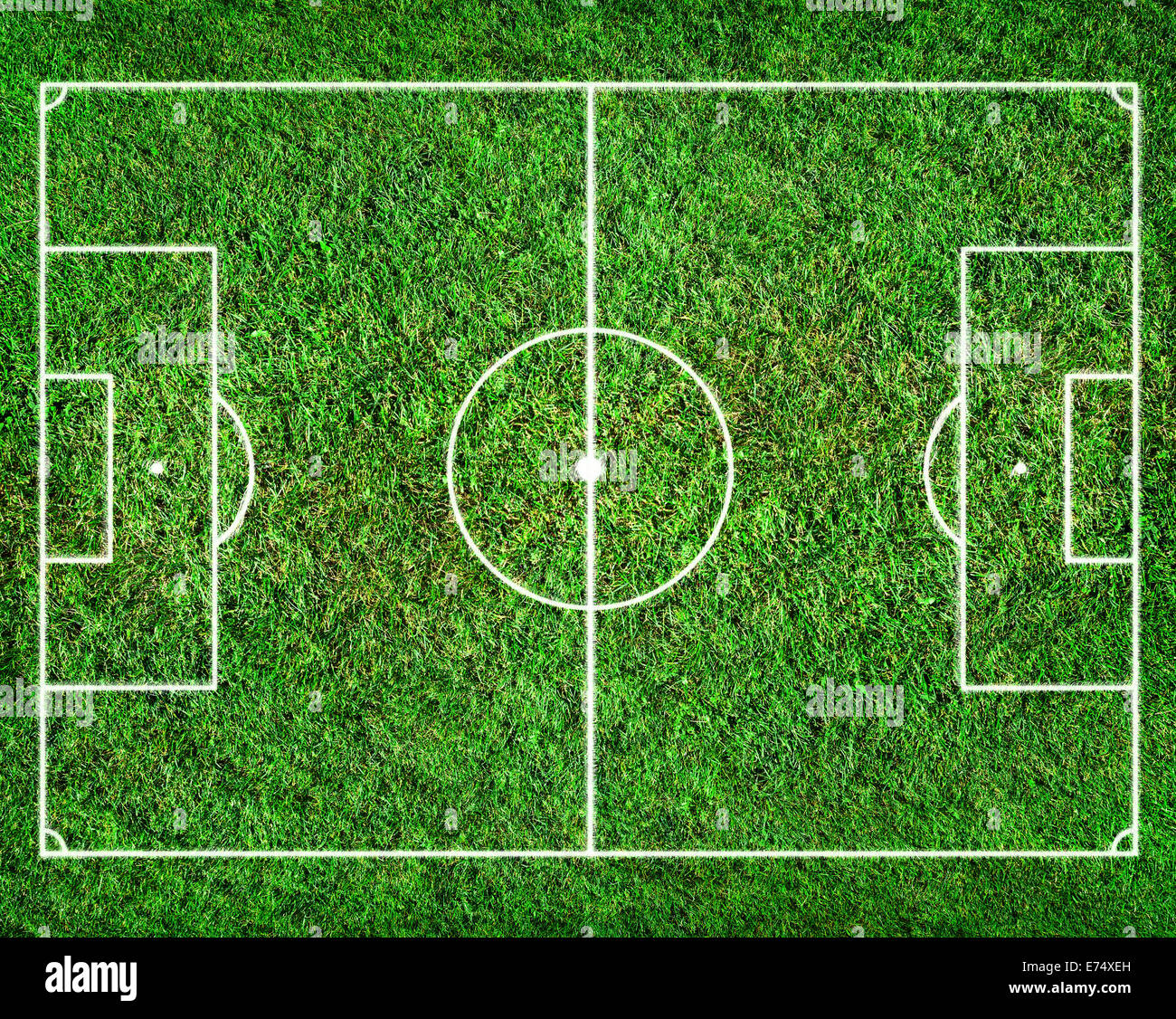 soccer field with white lines. top view Stock Photo