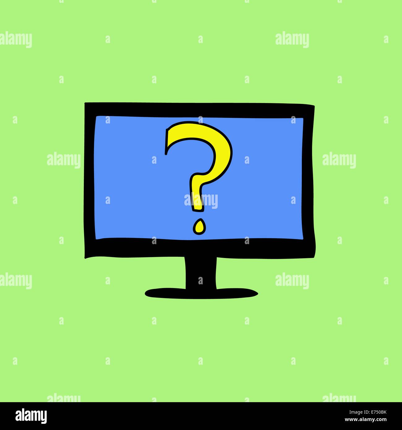 Doodle color computer assistance icon Stock Photo - Alamy