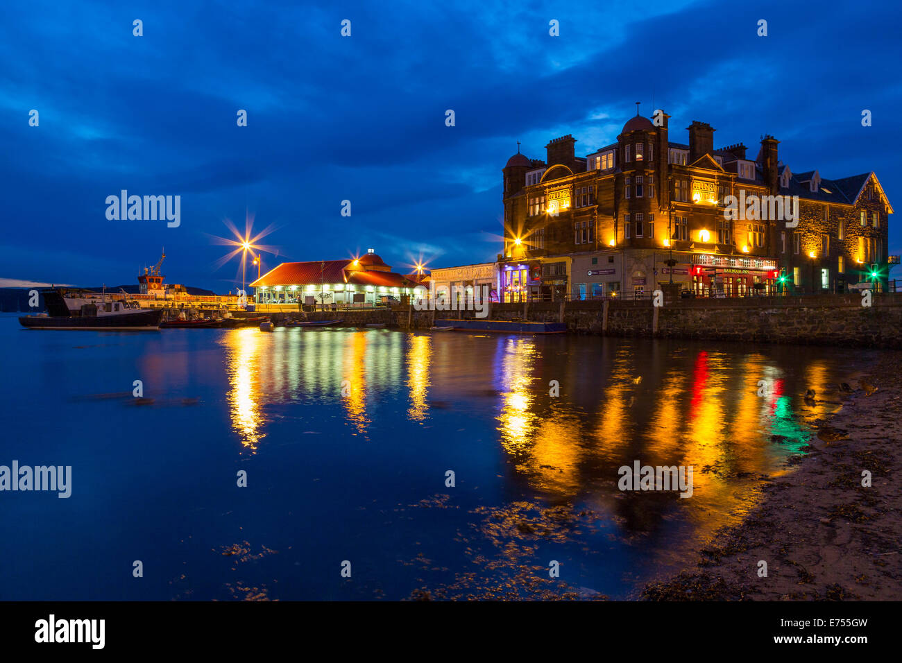 Oban Bay Reflections Stock Photo Alamy