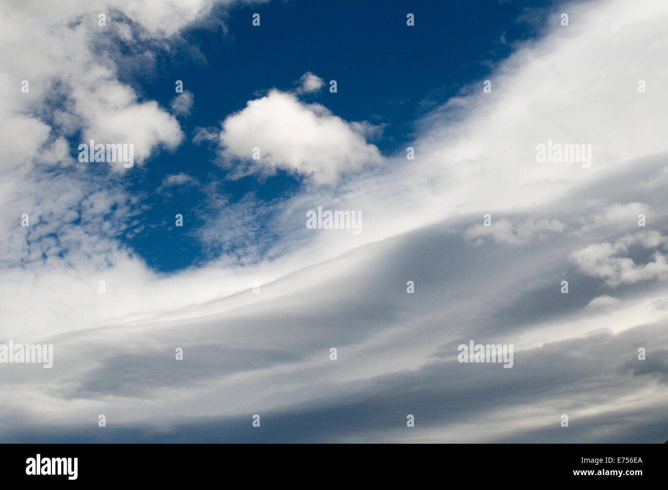 Expanse of cloud over mountains Orgiva Granada region Alpujarras South Spain Stock Photo