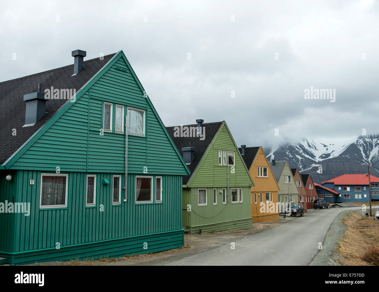 Houses in Longyearbyen Spitsbergen Svalbard Norway Arctic Circle