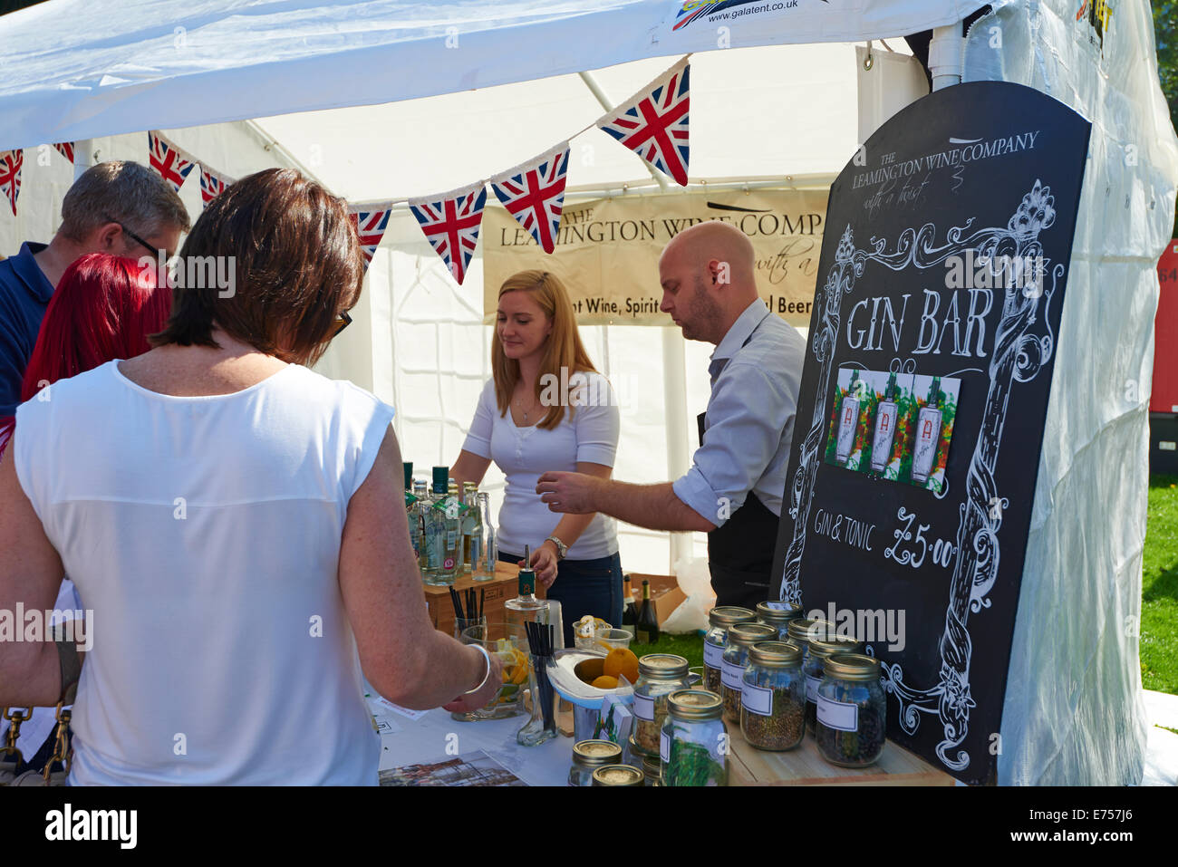 Gin Bar Run By The Leamington Wine Company At The Food And Drink Festival Leamington Spa Warwickshire UK Stock Photo