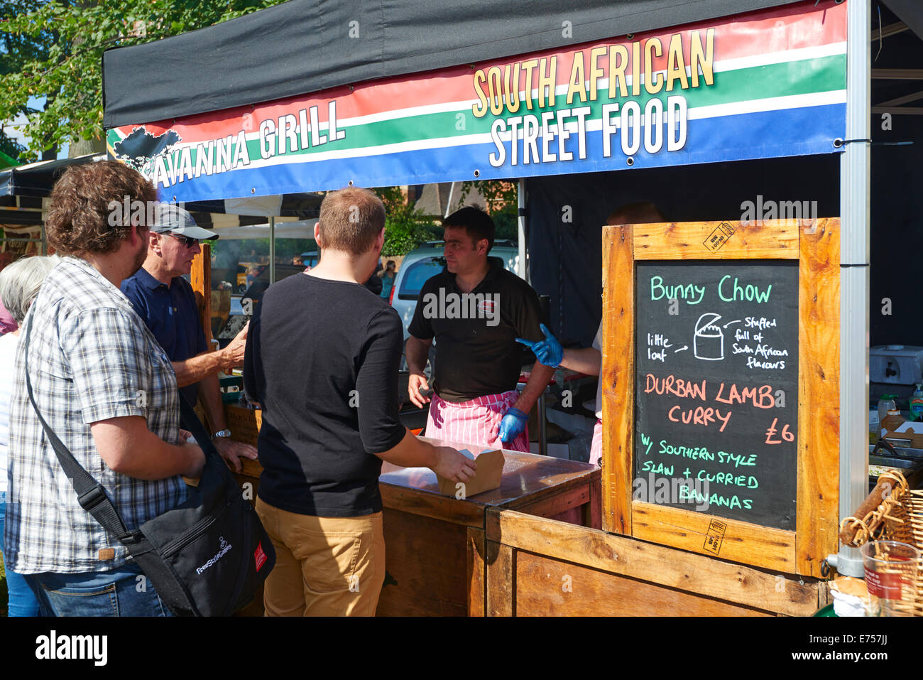 Stall Selling South African Street Food At The Food And Drink Festival Leamington Spa Warwickshire UK Stock Photo