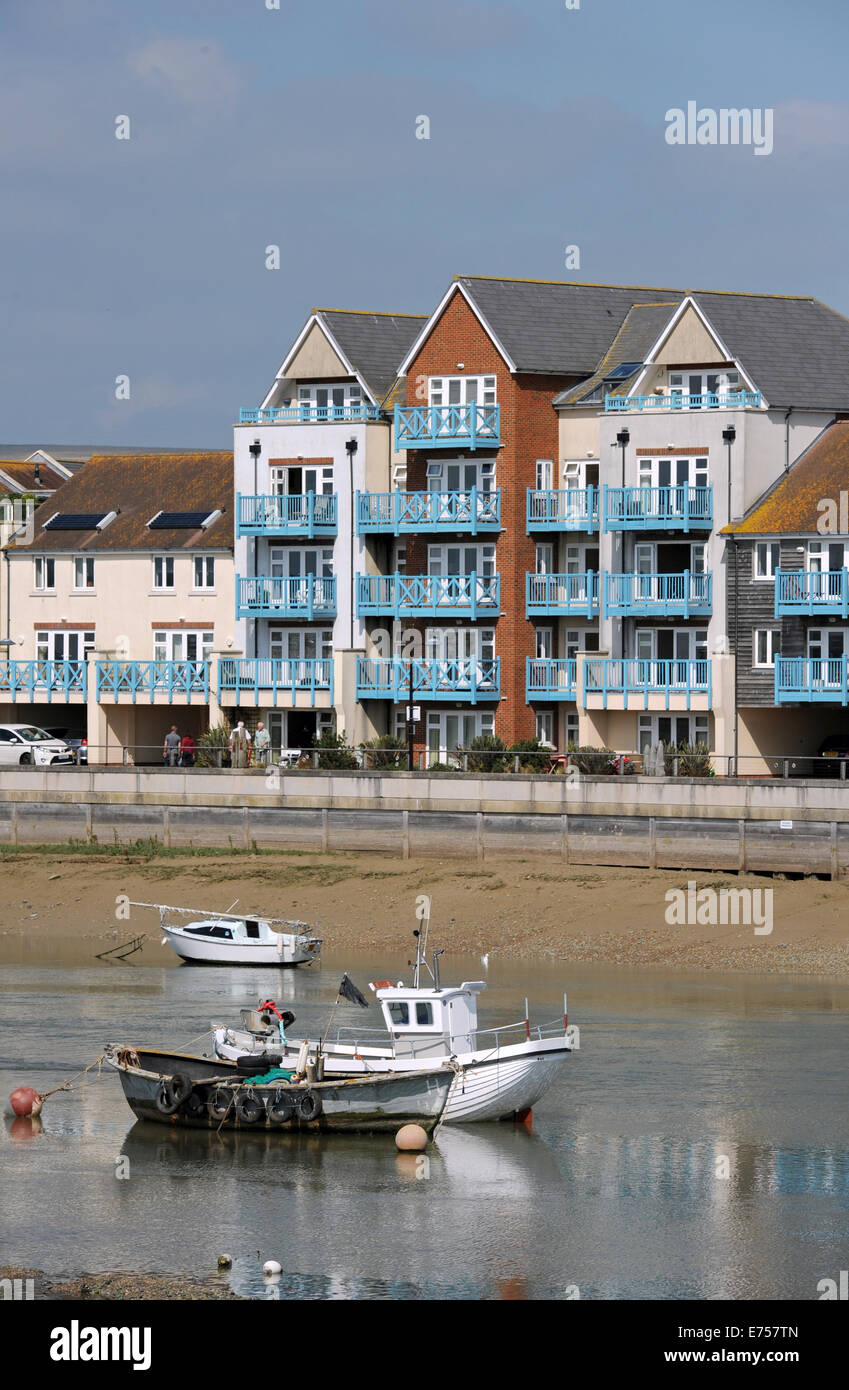 Shoreham  Sussex UK The Ropetackle development of exclusive flats and houses on the banks of the River Adur Shoreham Stock Photo