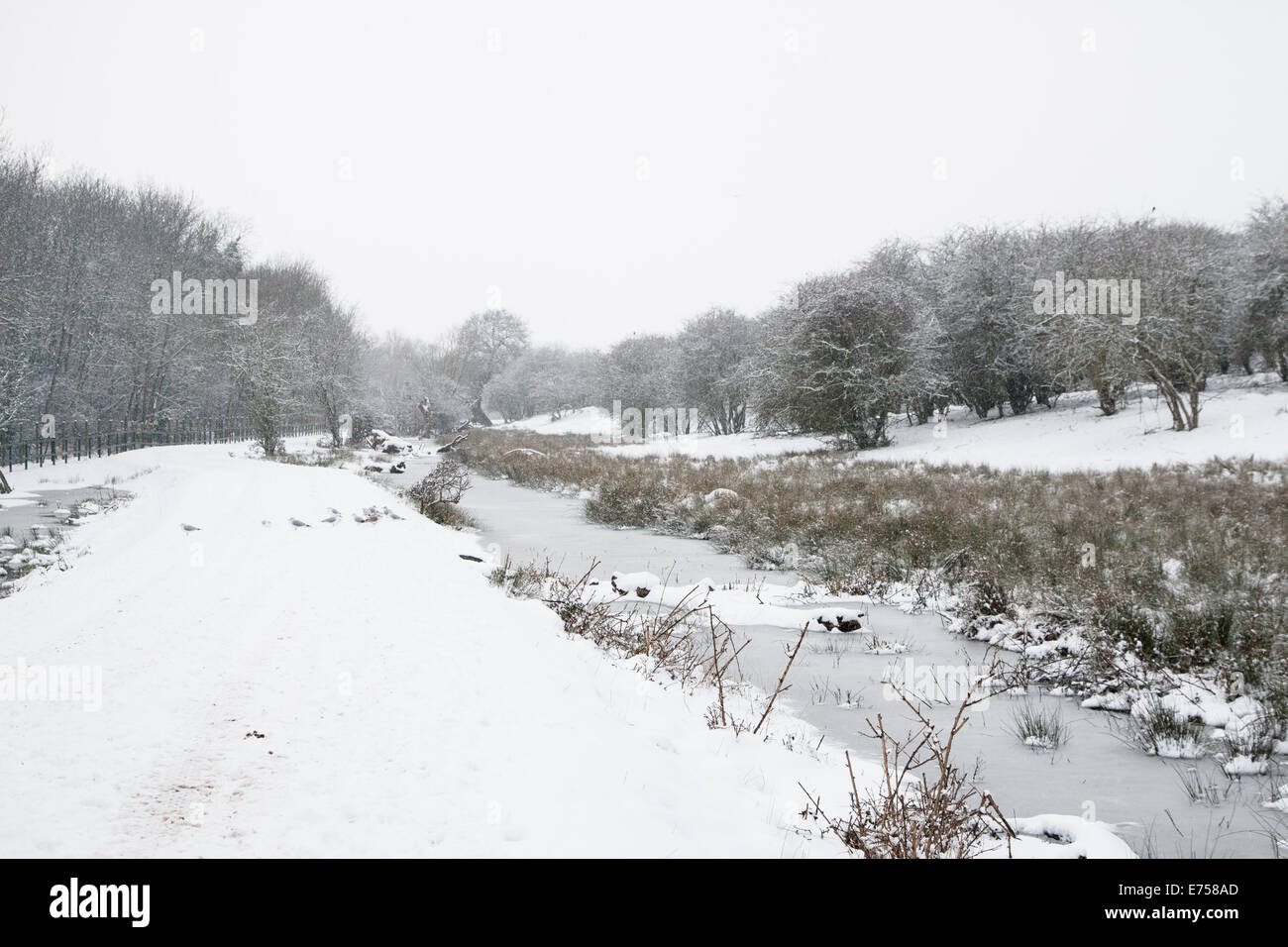 Snow in Kent, UK Stock Photo Alamy