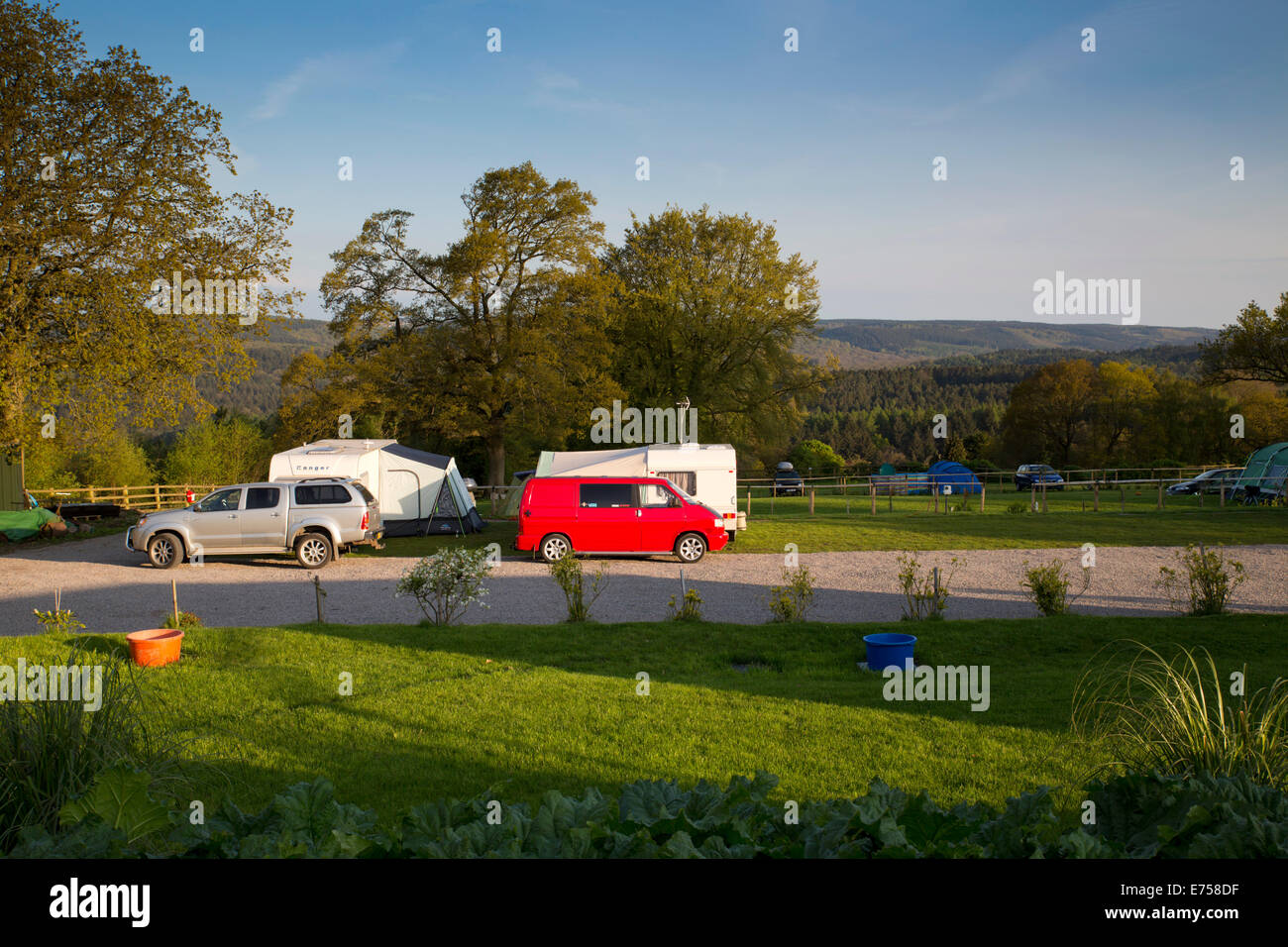 Deanwood Holidays Campsite; Forest of Dean; Gloucestershire; UK Stock Photo