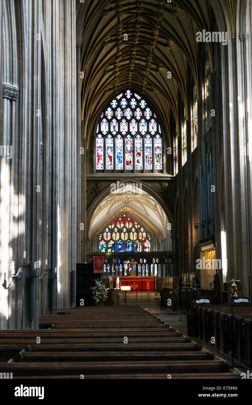 The nave of St Mary Redcliffe Church, Bristol, England, UK. Stock Photo