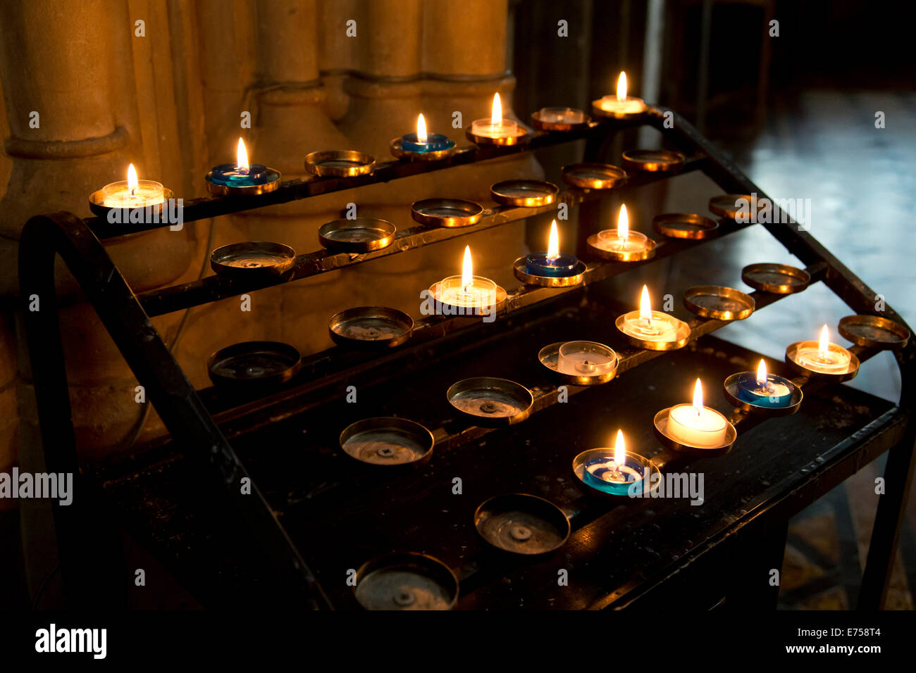 Votive candle racks at St Mary Redcliffe Church, Bristol, England, UK Stock  Photo - Alamy