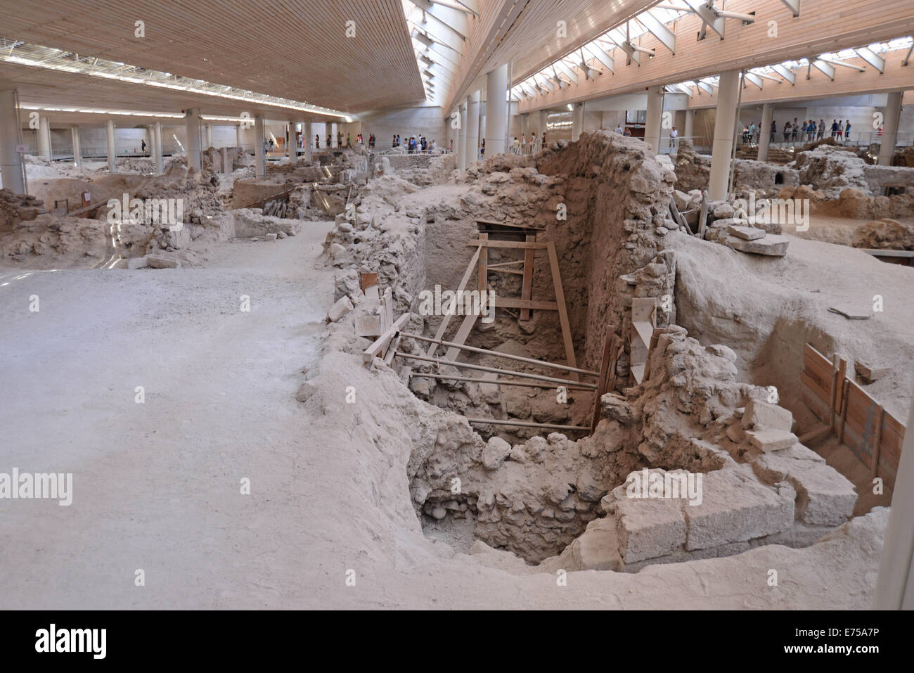 Archaeological Site Of Akrotiri In Santorini Island The Site archaeological-site-of-akrotiri-in-santorini-island-the-site