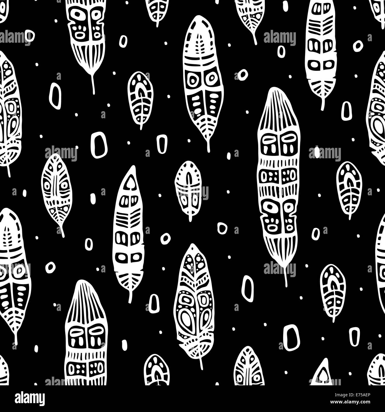 Vintage Feathers. Seamless background Stock Photo - Alamy