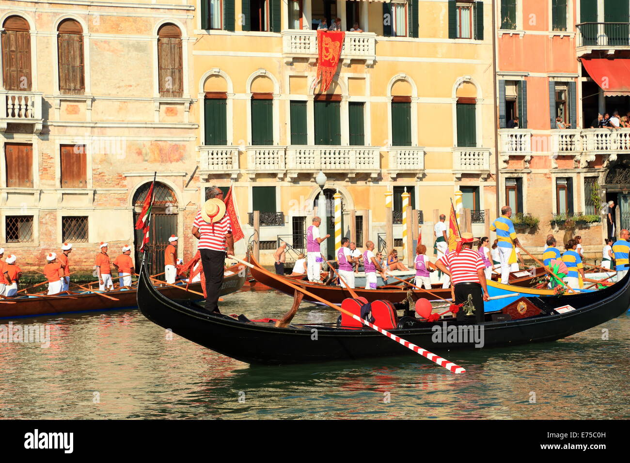 Venice, Italy. 7th September, 2014. Historical regatta in Venice Stock Photo