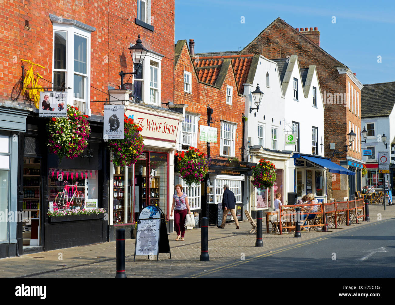 Shops in the Market Square, Knaresborough, North Yorkshire, England