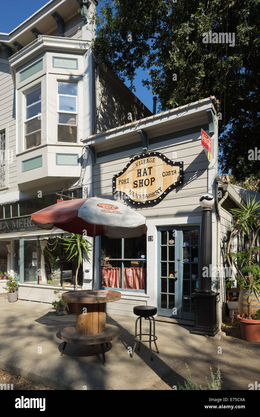 Hat Shop in Historic Downtown Port Costa California Stock Photo Alamy