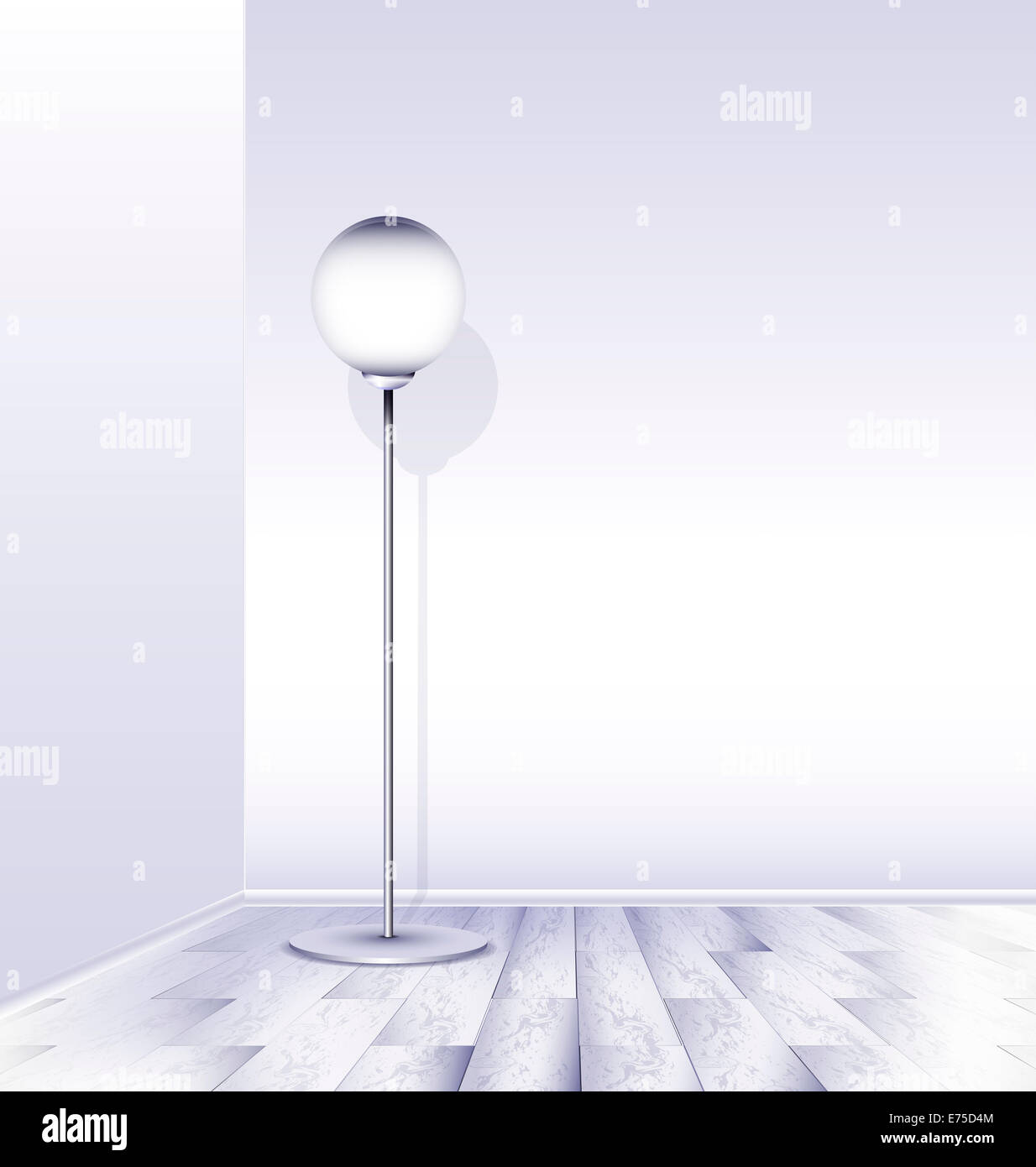 the abstract white room with a lamp Stock Photo