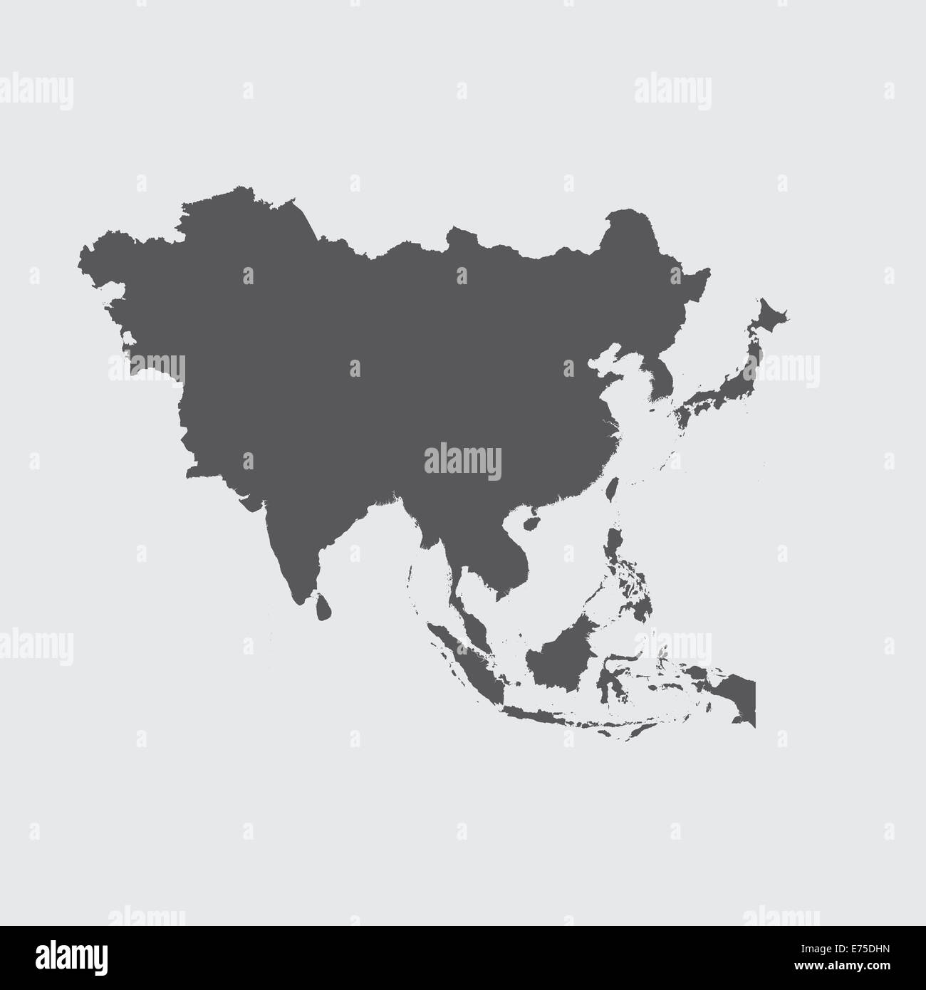 An Illustration on isolated background of the continent of Asia Stock ...