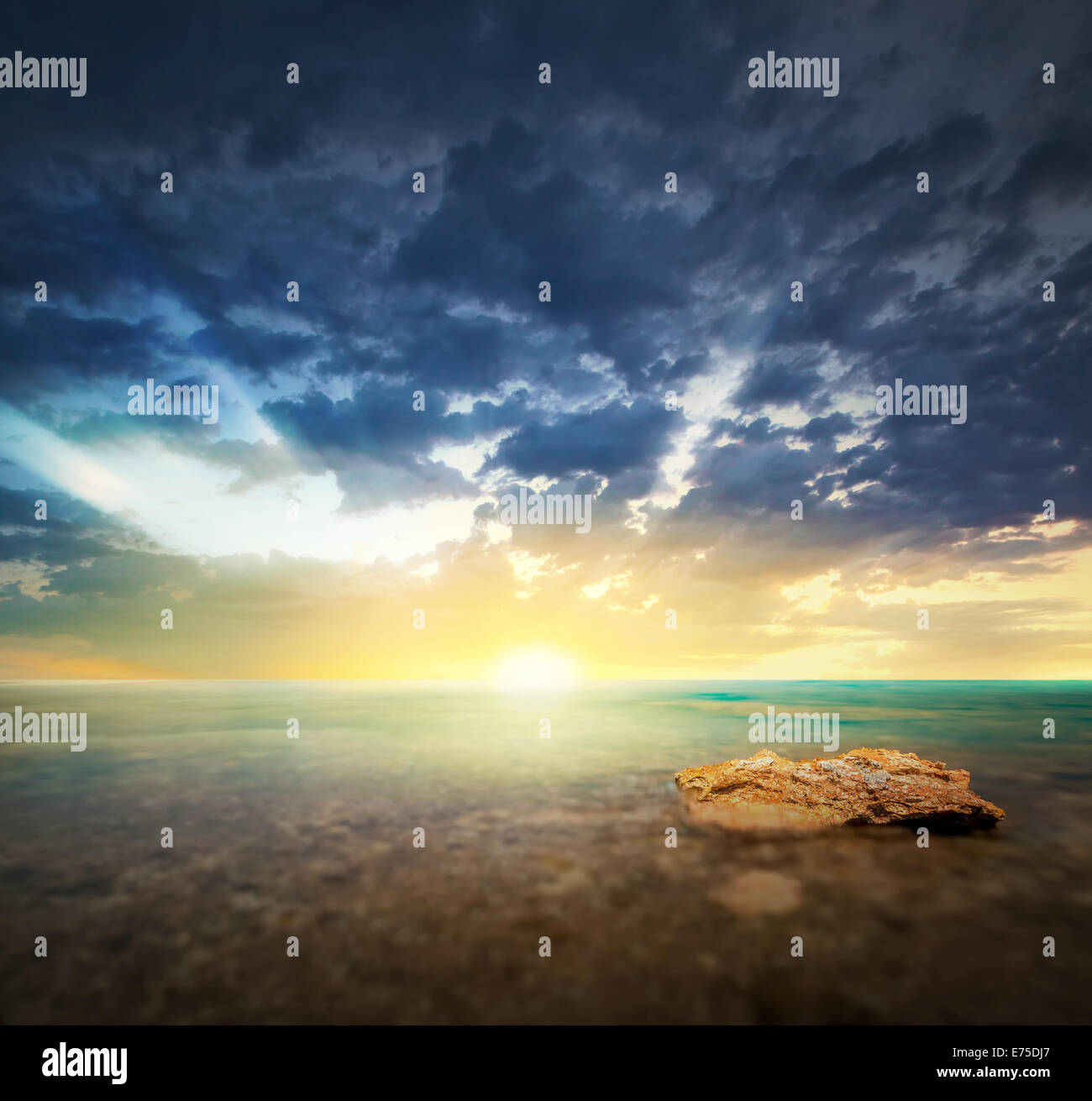 Panoramic dramatic sunset sky and tropical sea at dusk Stock Photo - Alamy