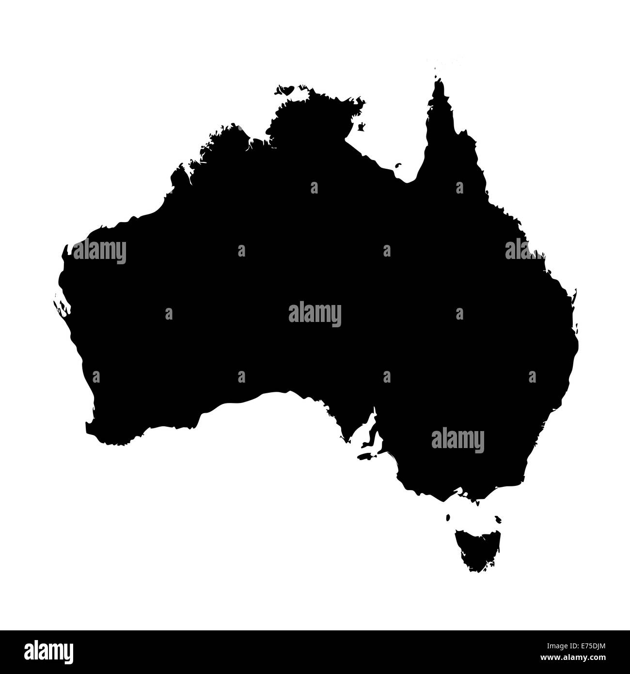 An Illustration on isolated background of the continent of Australia Stock Photo