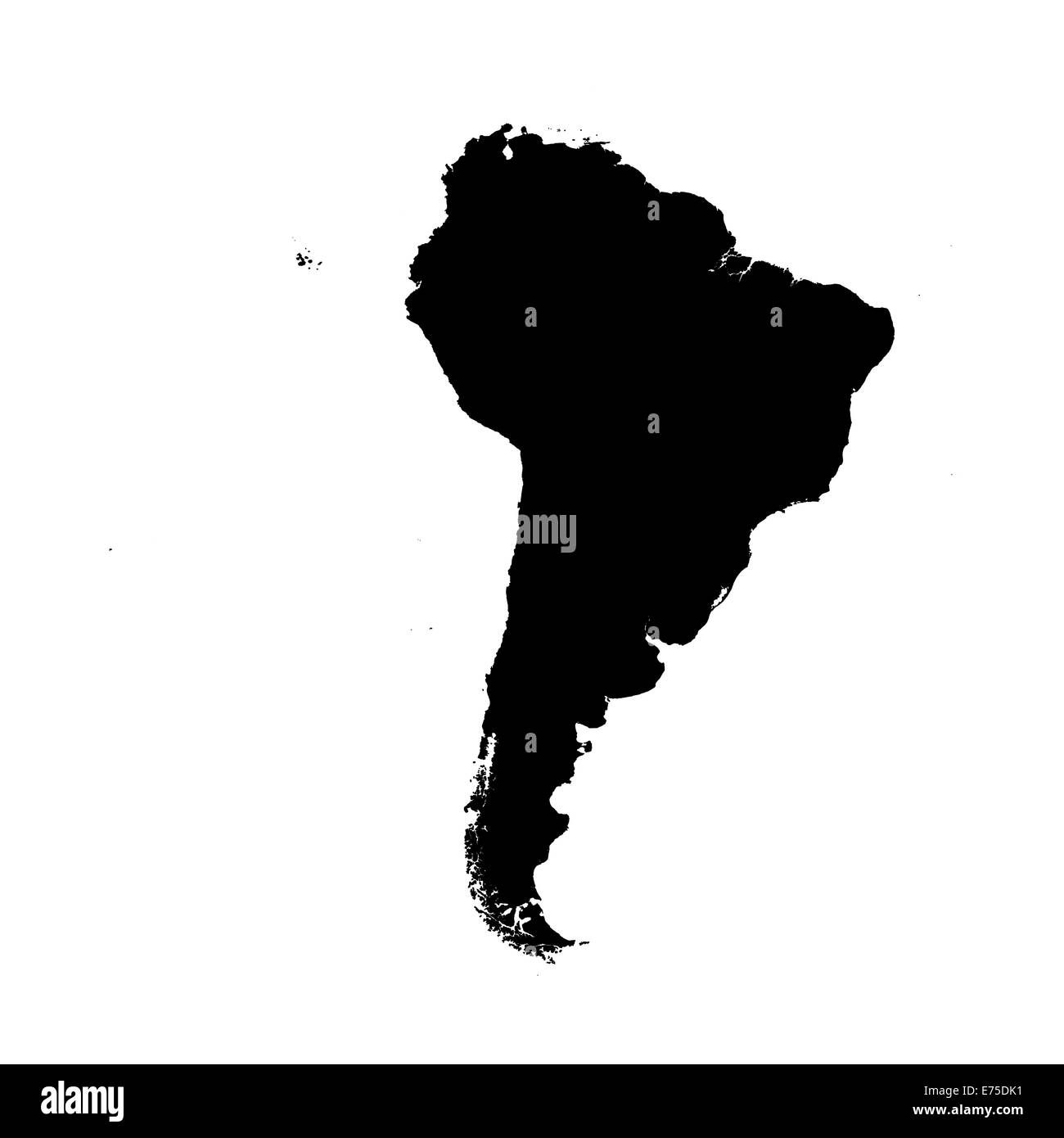 An Illustration on isolated background of the continent of South America Stock Photo