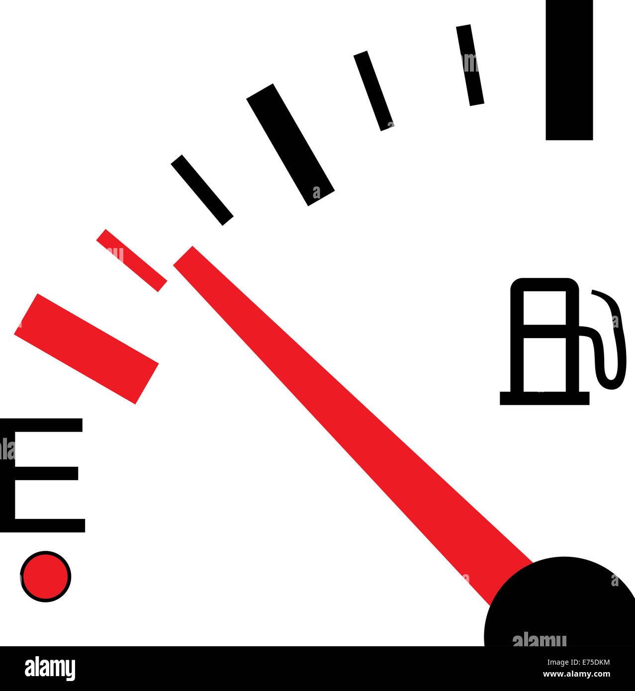An Illustration of a Fuel Gauge on White Background Stock Photo