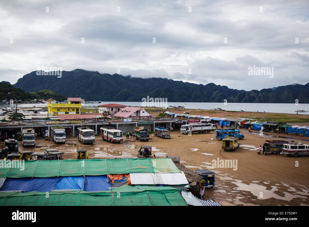 Coron Bus Station Busanga Island Palawan The Philippines Stock Photo