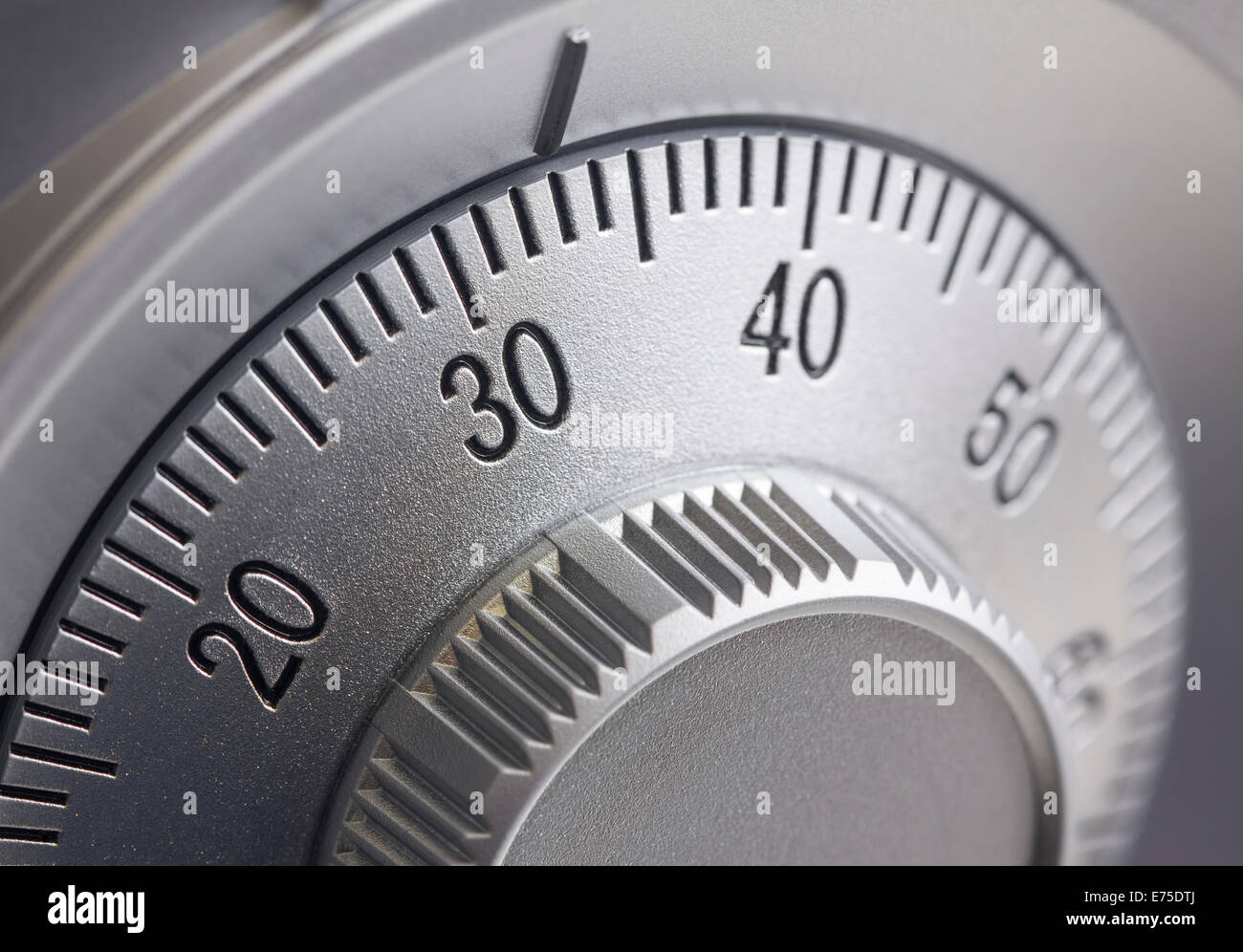 Close-up of a combination dial on a safe. Stock Photo